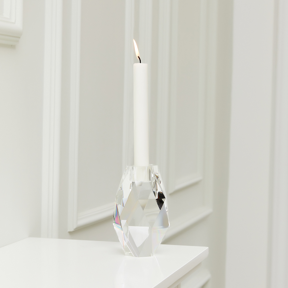 Oval crystal candle holder 