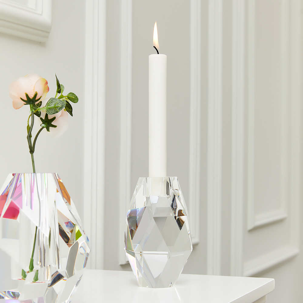 Oval crystal candle holder 